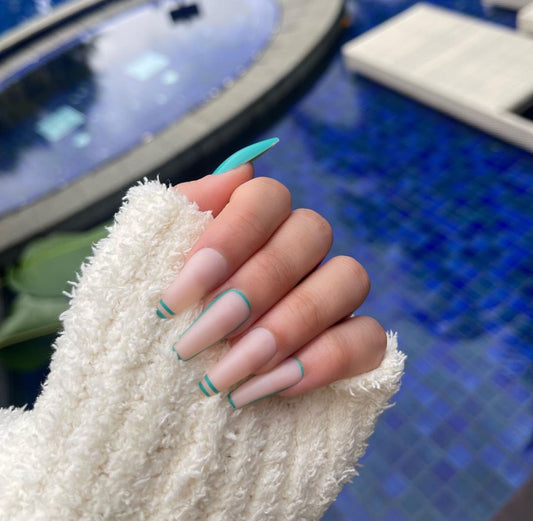 Turquoise French Tip - Insatiable press on nails